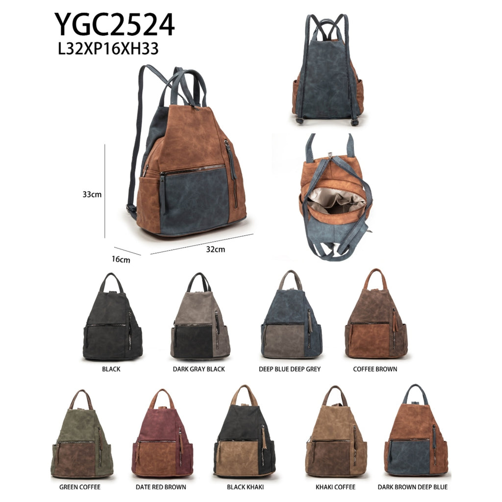 Unisex Color-Blocked Convertible Multi-Color Backpack
